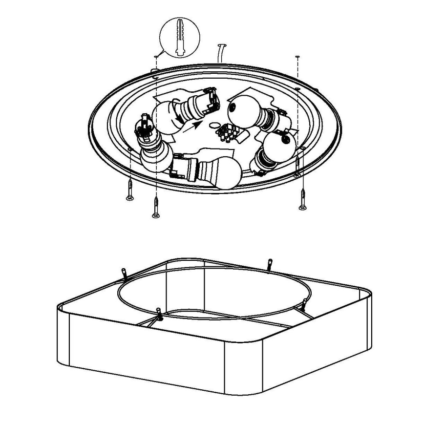 Eglo - Φως οροφής 5xE27/25W/230V