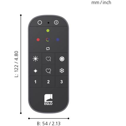 Eglo - Τηλεχειριστήριο 2xAAA Bluetooth ZigBee