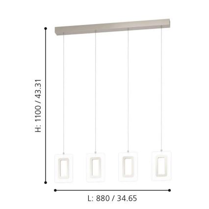 Eglo - Πολύφωτο LED σε σχοινί 4xLED/5,4W/230V