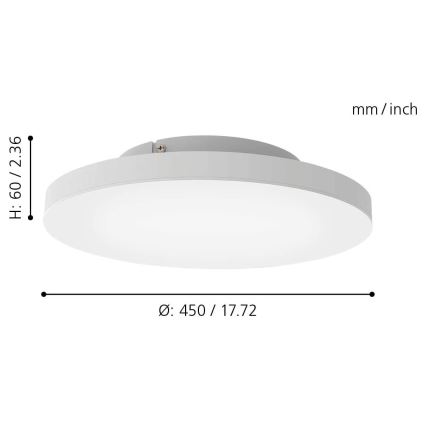 Eglo - LED RGB Dimming φωτιστικό οροφής TURCONA-C LED/20W/230V + RC