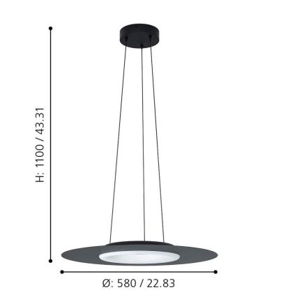 Eglo - LED RGB Dimmable πολύφωτο κρεμαστό COMPO ROSSO-C LED/16W/230V