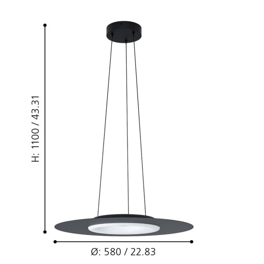 Eglo - LED RGB Dimmable πολύφωτο κρεμαστό COMPO ROSSO-C LED/16W/230V