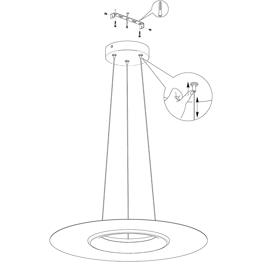 Eglo - Ρυθμιζόμενο LED φωτιστικό οροφής RGB με καλώδιο COMPO ROSSO-C LED/16W/230V