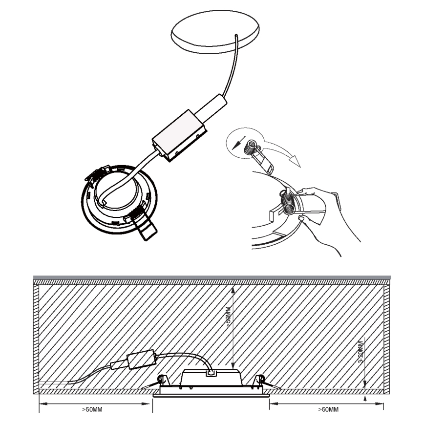 Eglo - LED Εντοιχισμένο φωτιστικό οροφής LED/2,7W/230V διάμ. 8,6 cm