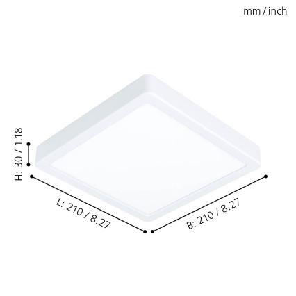 Eglo - LED φωτιστικό οροφής LED/16,5W/230V 21x21 cm