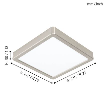 Eglo - LED Φωτιστικό οροφής LED/16,5W/230V 21x21 cm