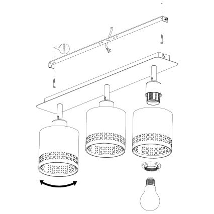 Eglo - Φωτιστικό σποτ 3xE27/28W/230V