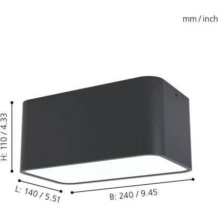 Eglo 99284 - Φωτιστικό οροφής GRIMASOLA 2xE27/28W/230V