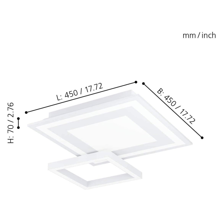 Eglo - LED RGB Ρυθμιζόμενο φωτιστικό οροφής SAVATAEILA-C LED/20W/230V