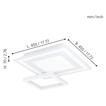 Eglo - LED RGB Dimmable φωτιστικό οροφής SAVATAEILA-C LED/20W/230V