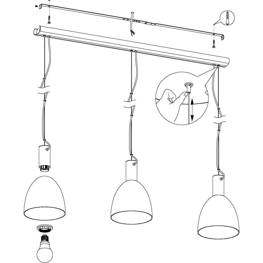 Eglo - Πολύφωτο σε σχοινί 3xE27/40W/230V