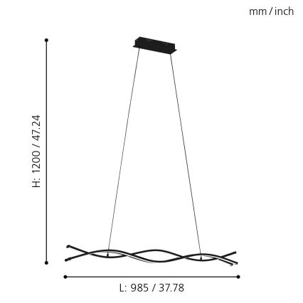 Eglo - Πολύφωτο LED σε σχοινί LED/36W/230V