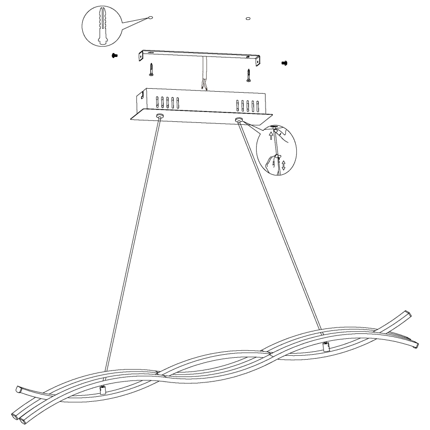 Eglo - Πολύφωτο LED σε σχοινί LED/36W/230V