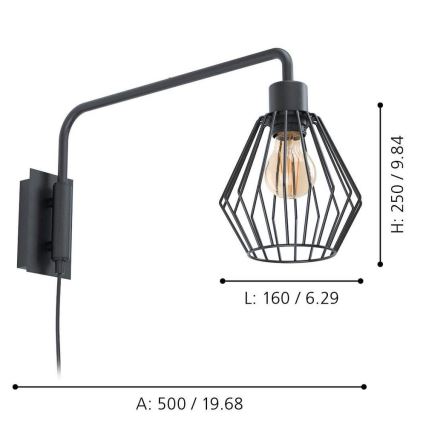 Eglo 99349 - Απλίκα TABILLANO 1xE27/40W/230V
