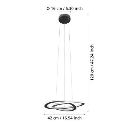 Eglo 99396 - Κρεμαστό φωτιστικό LED σε καλώδιο ROLIMARE LED/35W/230V