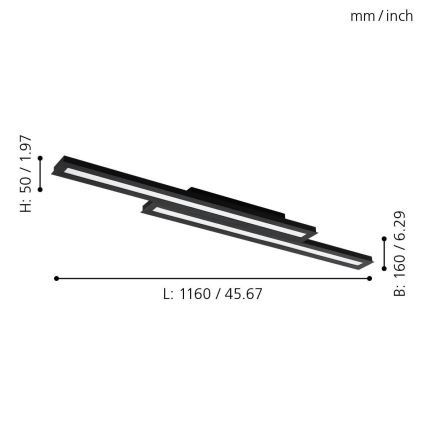 Eglo - LED RGB Dimming φωτιστικό οροφής SALITERAS-C 2xLED/10W/230V