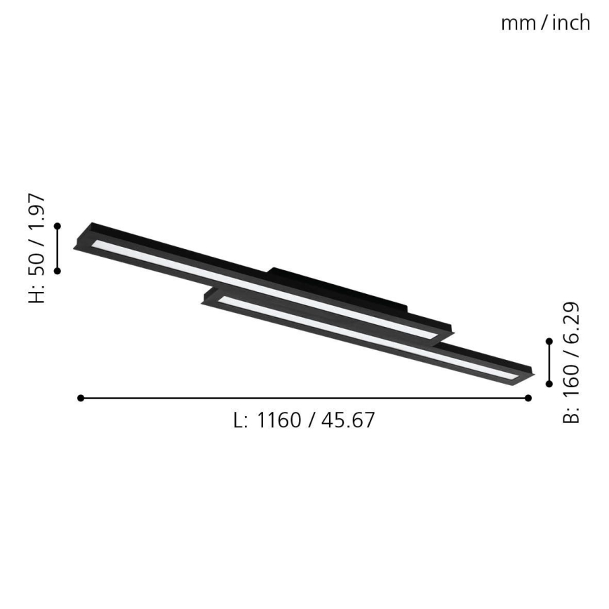 Eglo - LED RGB Dimming φωτιστικό οροφής SALITERAS-C 2xLED/10W/230V
