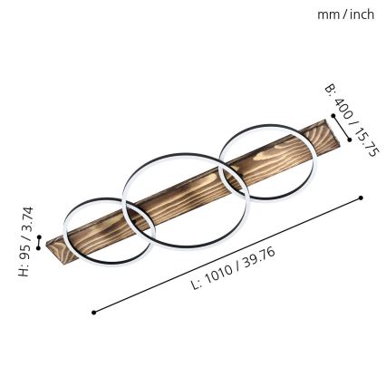 Eglo - LED Φωτιστικό οροφής 2xLED/12W/230V + LED/12W