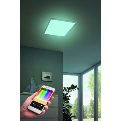Eglo - ρυθμιζόμενο LED RGB φωτιστικό οροφής SALOBRENA-C LED/16W/230V 30x30 cm + τηλεχειριστήριο