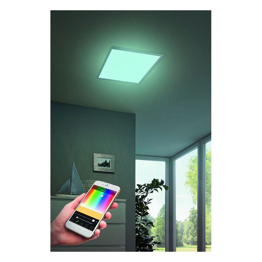 Eglo - ρυθμιζόμενο LED RGB φωτιστικό οροφής SALOBRENA-C LED/16W/230V 30x30 cm + τηλεχειριστήριο