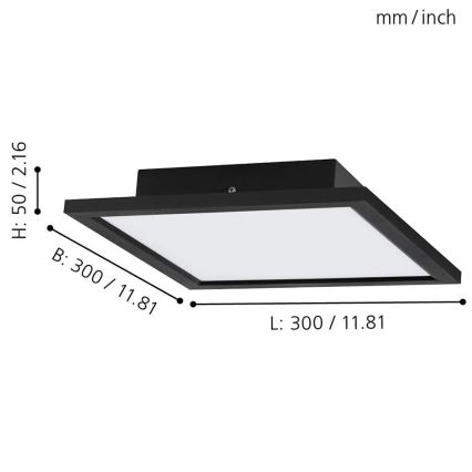 Eglo - ρυθμιζόμενο LED RGB φωτιστικό οροφής SALOBRENA-C LED/16W/230V 30x30 cm + τηλεχειριστήριο