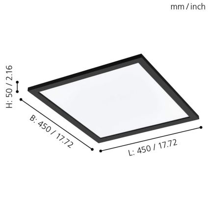 Eglo - LED RGBW Ρυθμιζόμενο φωτιστικό οροφής SALOBRENA-C LED/20W/230V με τηλεχειριστήριο