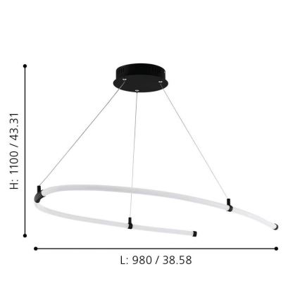 Eglo 99429 - Κρεμαστό LED φωτιστικό σε καλώδιο ALAMEDILLA LED/27W/230V