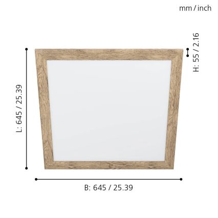 Eglo 99436 - Φωτιστικό οροφής PIGLIONASSO LED/32W/230V 645x645 mm