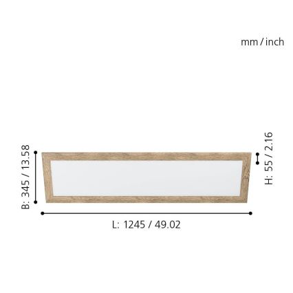 Eglo - LED Φωτιστικό οροφής PIGLIONASSO LED/32W/230V 345x1245 mm