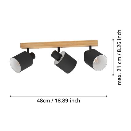 Eglo - Σποτ με 3 φώτα 3xE27/10W/230V