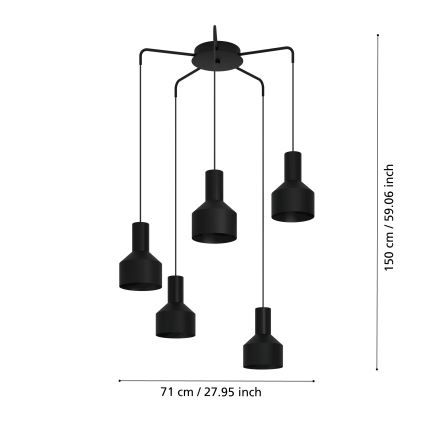 Eglo  - Πολύφωτο κρεμαστό CASIBARE 5xE27/40W/230V