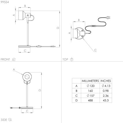 Eglo - Επιτραπέζια λάμπα 1xE27/28W/230V