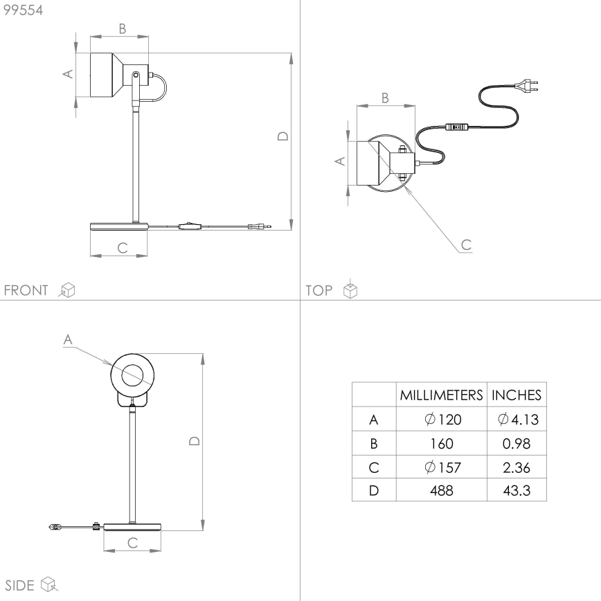 Eglo - Επιτραπέζια λάμπα 1xE27/28W/230V