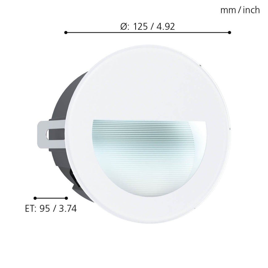 Eglo - LED Χωνευτό φωτιστικό εξωτερικού χώρου  LED/2,5W/230V IP65 λευκό
