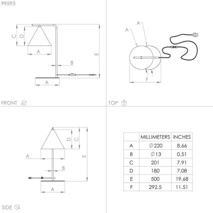 Eglo - Επιτραπέζια λάμπα 1xE27/40W/230V