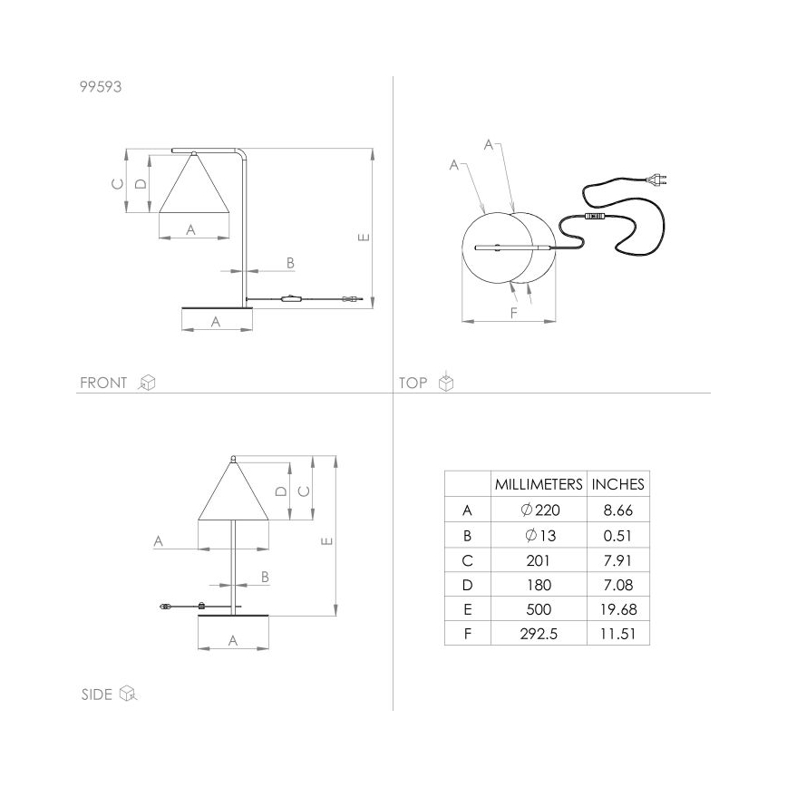 Eglo - Επιτραπέζια λάμπα 1xE27/40W/230V