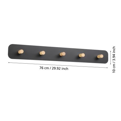 Eglo - Κρεμάστρα τοίχου με φωτισμό LED/18W/230V