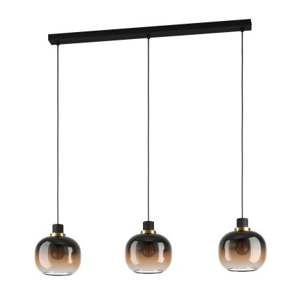 Eglo - Κρεμαστό φωτιστικό οροφής ράγα 3xE27/40W/230V καφέ