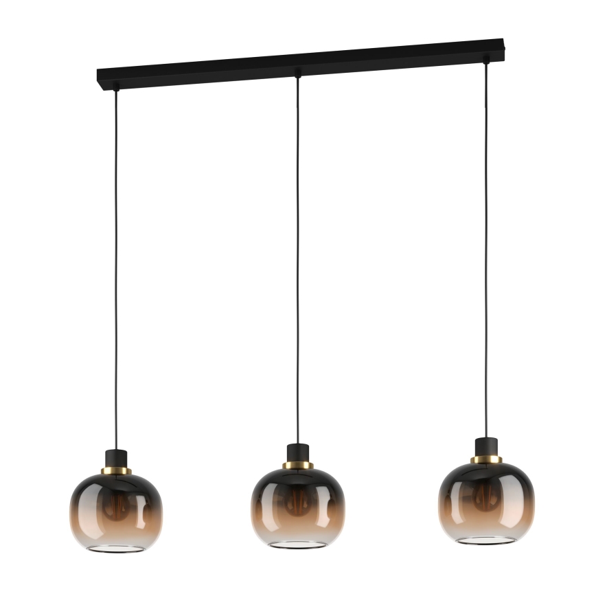 Eglo - Κρεμαστό φωτιστικό οροφής ράγα 3xE27/40W/230V καφέ