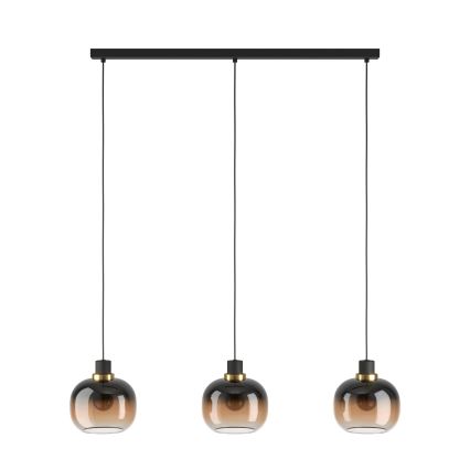 Eglo - Κρεμαστό φωτιστικό οροφής ράγα 3xE27/40W/230V καφέ