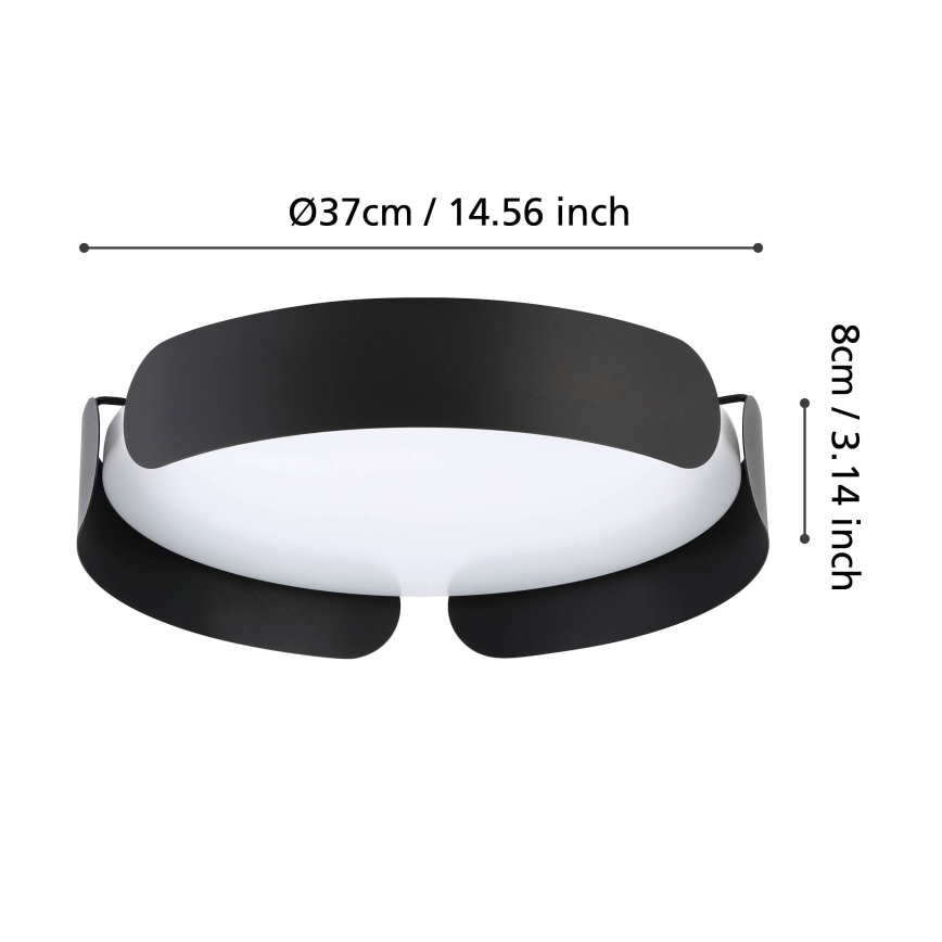 Eglo - LED φωτιστικό οροφής LED/20W/230V Ø 37 cm μαύρο