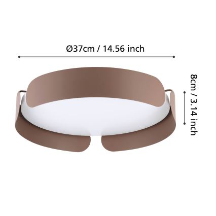 Eglo - Φωτιστικό οροφής LED LED/20W/230V διάμ. 37 cm καφέ