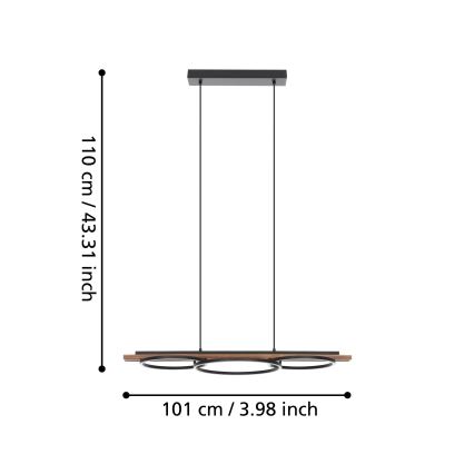 Eglo - Led Dimmable κρεμαστό φωτιστικό οροφής LED/40,5W/230V