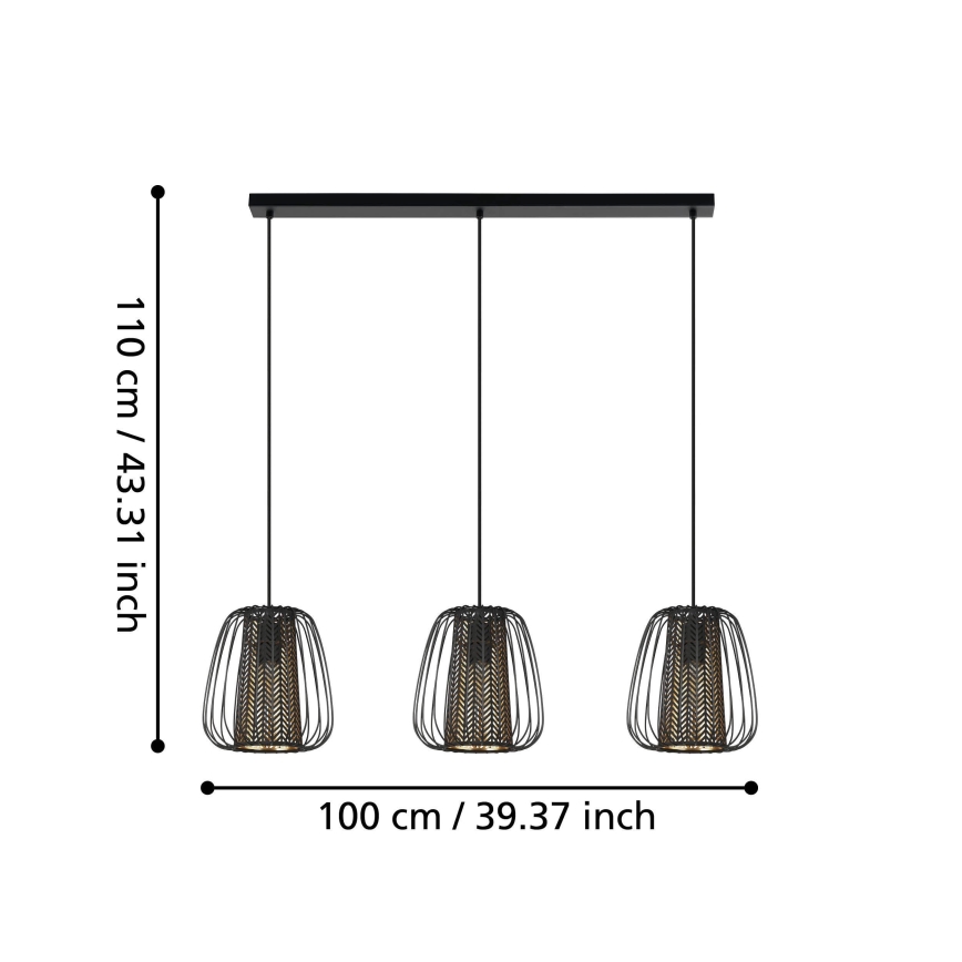 Eglo - Πολύφωτο κρεμαστό ράγα 3xE27/40W/230V