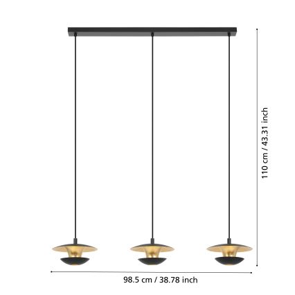 Eglo - LED Πολύφωτο κρεμαστό 3xGU10/4,5W/230V