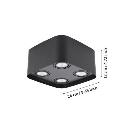 Eglo - LED RGBW Dimmable σποτ 4xGU10/5W/230V ZigBee