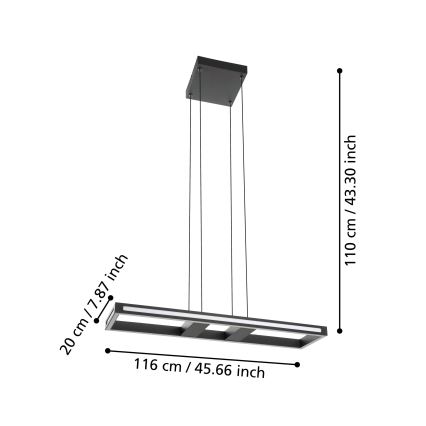 Eglo - Led Dimmable κρεμαστό φωτιστικό οροφής LED/21W/230V 2700-6500K
