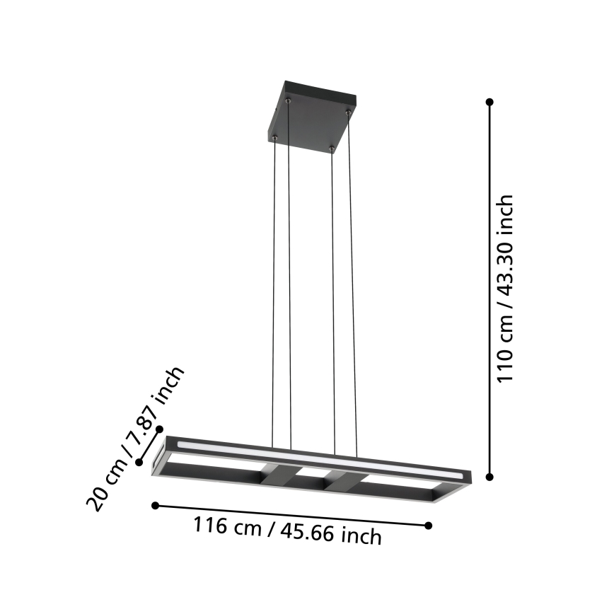 Eglo - Led Dimmable κρεμαστό φωτιστικό οροφής LED/21W/230V 2700-6500K