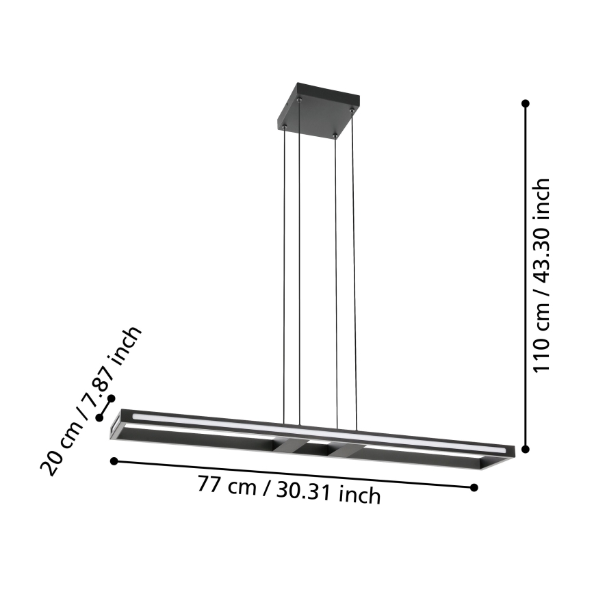 Eglo - Led Dimmable κρεμαστό φωτιστικό οροφής LED/33W/230V 2700-6500K