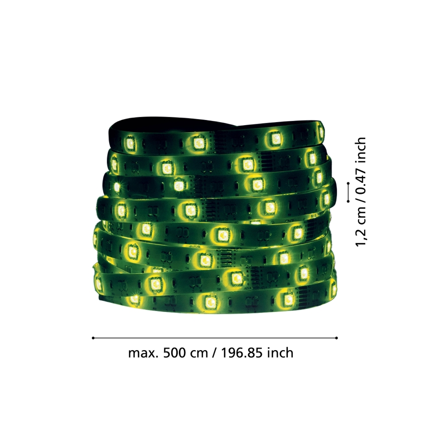 Eglo - Ρυθμιζόμενη λωρίδα LED RGBW 5μ LED/11W/12/230V 2700-6500K ZigBee